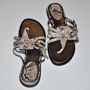 Cole Haan Patent Snakeskin Leather Strappy Sandal